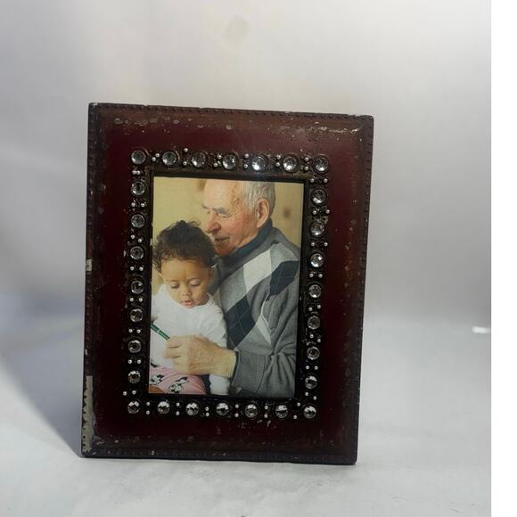 Rustic Distressed Finish Vintage style Metal Photo Frame Picture Holder 5x7 inch - Picture 2 of 8